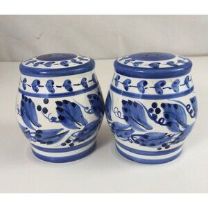 Vintage 1997 Young's Blue & White Floral Salt & Pepper Shakers